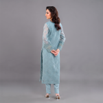 Powder Blue Floral Embroidered Luxury