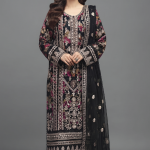 Midnight Blossom Embroidered Luxury Lawn Suit