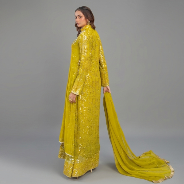 Radiant Musturd Yellow Embroidered Formal Ensemble