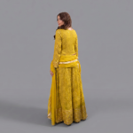Vibrant Mustard Yellow Angrakha-Style Anarkali Suit Set
