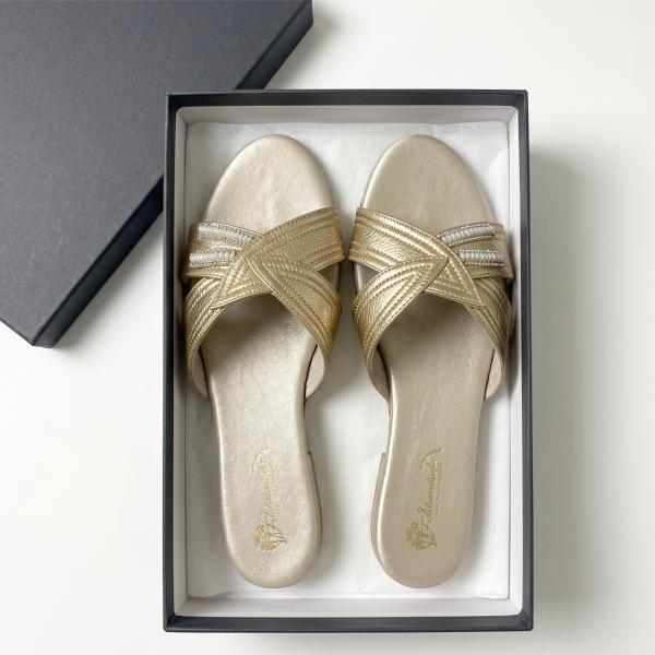 Gilded Pearl & Diamanté Flat Slides
