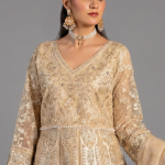 Gold Minimalist Embroidered Anarkali Set