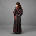 Midnight Crimson Vine Maxi Dress