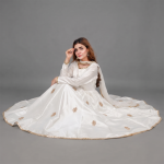 Ivory Luxe Embroidered Maxi Suit