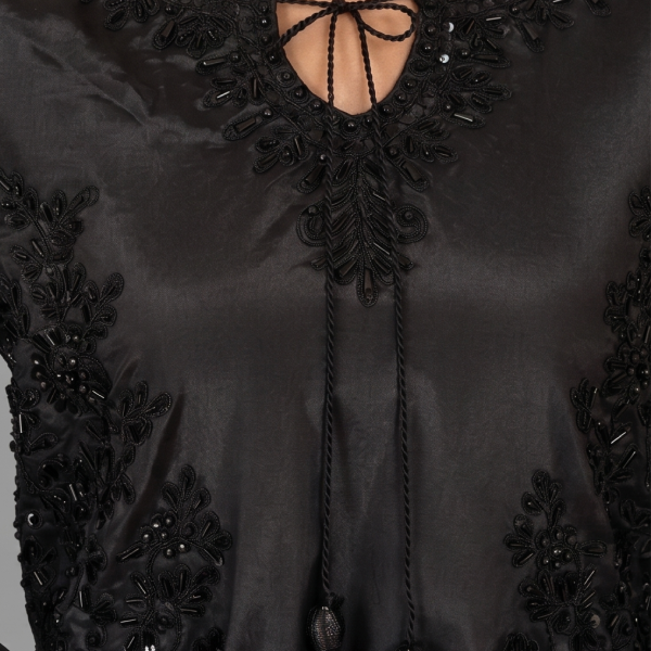 Midnight Black Embellished Kurta with Matching Trousers
