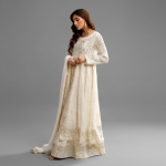 Embellished Ivory Anarkali Set