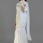 Ethereal White Embroidered Gharara Set with Mirror Work