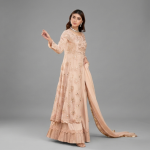 Embellished Peach Anarkali Set