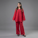 Minimalist Solid Pink Kurta & Wide-Leg Trouser Set