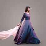 Royal Plum Ombre Floor-Length Gown