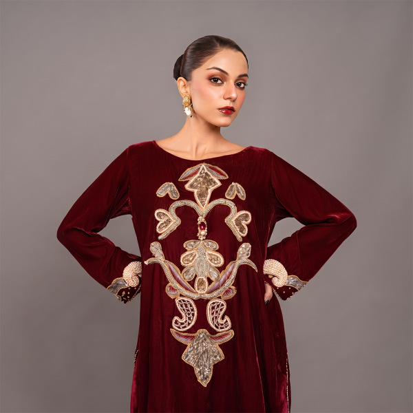 Royal Garnet Velvet Suit