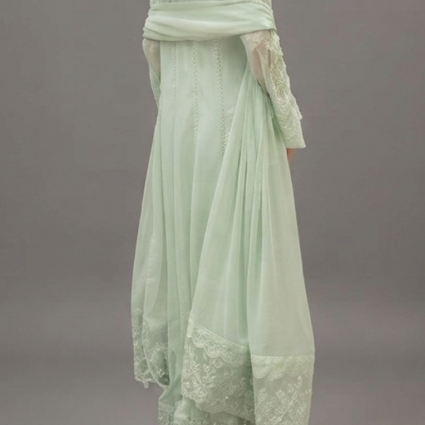 Ethereal Mint Embroidered Maxi