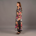 Floral Print V-Neck Kaftan Dress