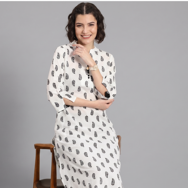 Women’s Olive Printed Co-ord Set with High-Low Hemline and Flared Pants