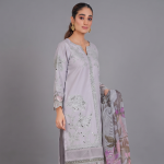Misty Lilac Floral Embroidered 3-Piece Suit