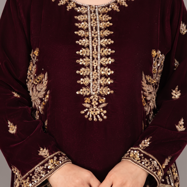 Majestic Plum Embroidered 3-Piece Suit
