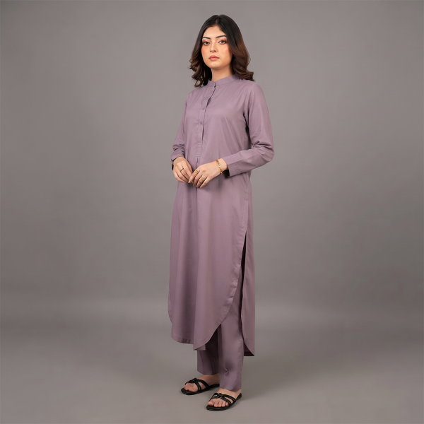 Dusty Mauve Minimalist Kurta Set