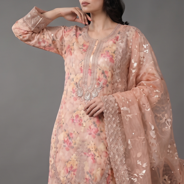 Blush Petal Embroidered Luxury 3-Piece Suit