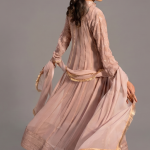 Mauve Minimalist Embroidered Organza Anarkali Set