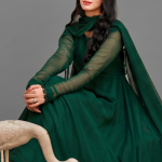 Emerald Green Minimalist Chiffon Co-ord Set