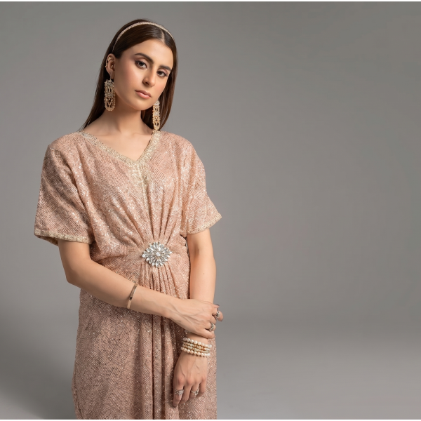 Rose Gold Sequined Kaftan