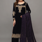 Imperial Noir Velvet Embroidered 3-Piece Suit