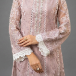 Mauve Embroidered A-Line Ensemble
