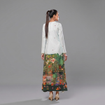 Ice Blue Digital Printed Mughal Scenery Silk Kaftan