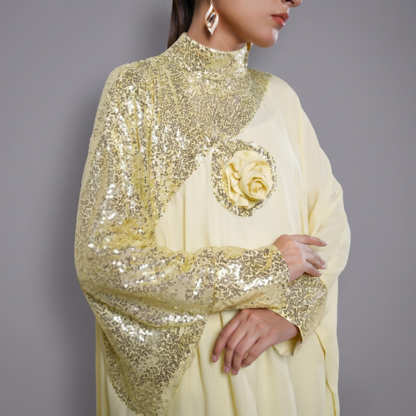 Asymmetric Sequin Kaftan Tunic & Trouser Set