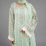 Ethereal Sea Green Embroidered A-Line Ensemble
