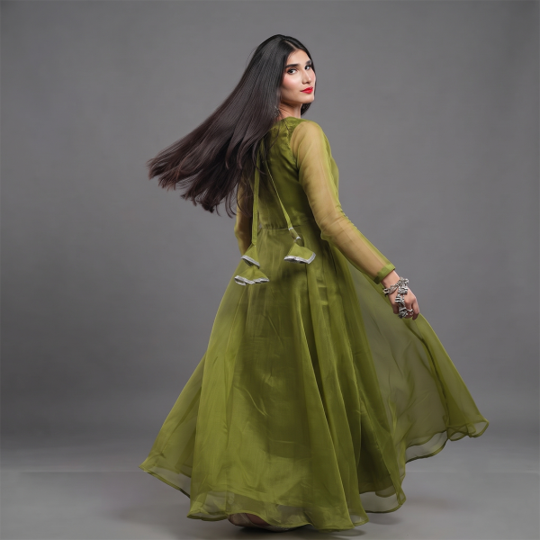Olive Aura Regal Maxi Suit