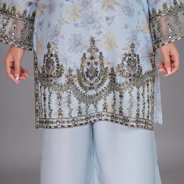 Celestial Frost Embroidered 3-Piece Suit