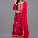 Crimson Pink Minimalist Embroidered Co-ord Set