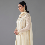 Embellished Ivory Anarkali Suit
