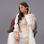 Radiant Ivory and Gold Embellished Anarkali Set
