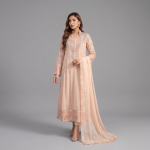 Manahil Embroidered Peach  Festive Anarkali Set