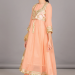 Peach Blossom Embellished Kids 3-Piece Anarkali Suit
