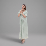 Manahil Embellished Mint Green Kaftan Maxi Dress