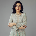 Mint Green Embellished Long Suit