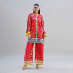 Festive Crimson Red Digital Print Co-Ord Set