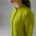 Lime Green Co-ord Set with Minimalist Button-Down Detail