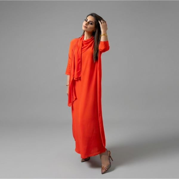 Sophisticated Orange A-Line Ensemble