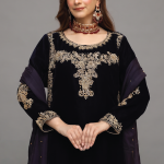Imperial Noir Velvet Embroidered 3-Piece Suit