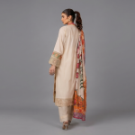 Beige Floral Embroidered Lawn Coordinate Set