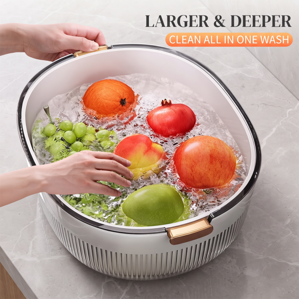 Kitchen Sink Drain Basket Large Double-Layer Thickeneded Fruit Plate