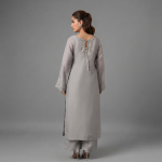 Ethereal Silver-Grey Embellished Ensemble