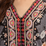 Floral Print V-Neck Kaftan Dress