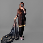 Midnight Noir Grace Chiffon Suit