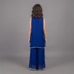 Royal Sapphire Embellished Girls' Kurta & Palazzo