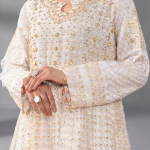 Embellished Ivory Anarkali Set